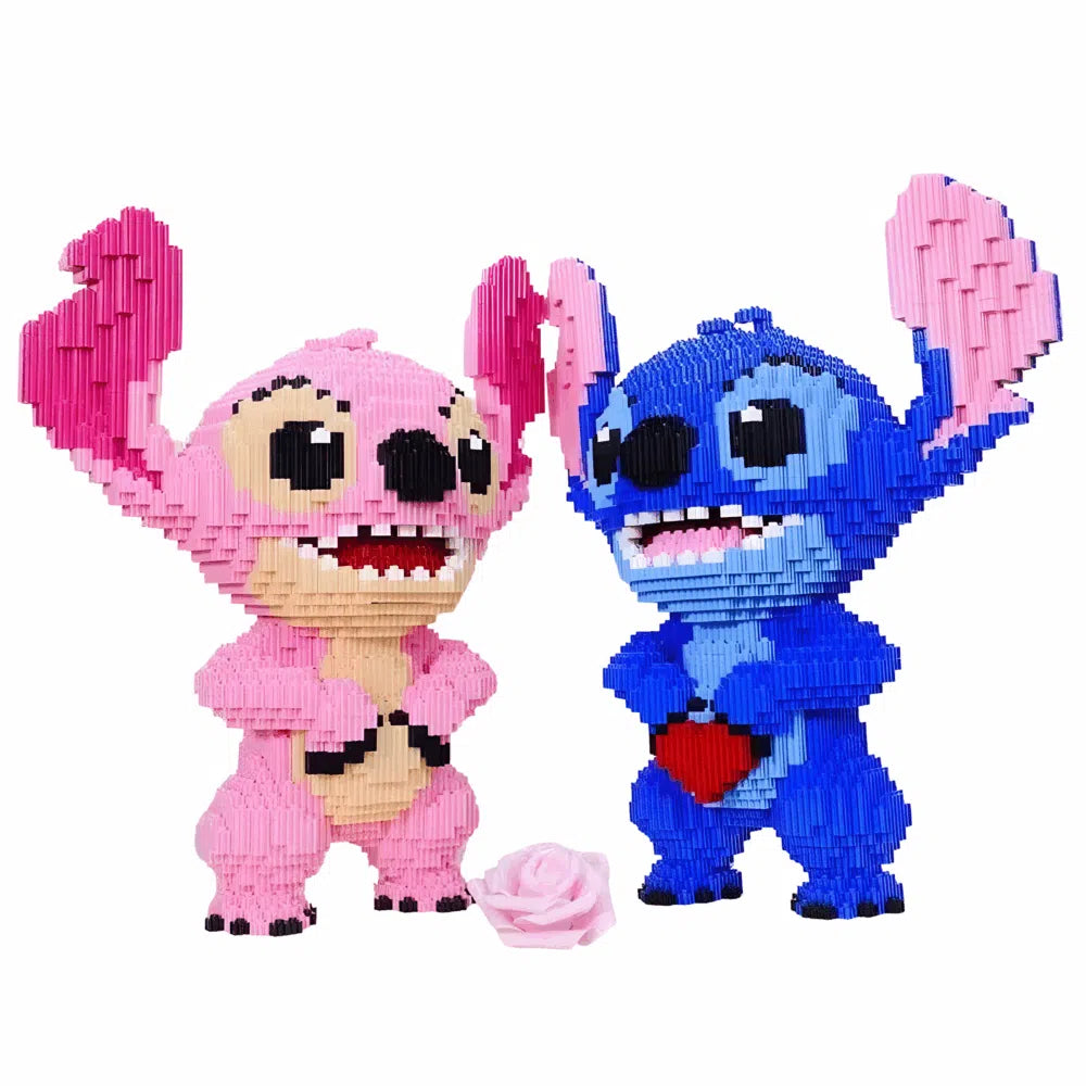 Figurine Stitch et Angel en Blocs de Construction